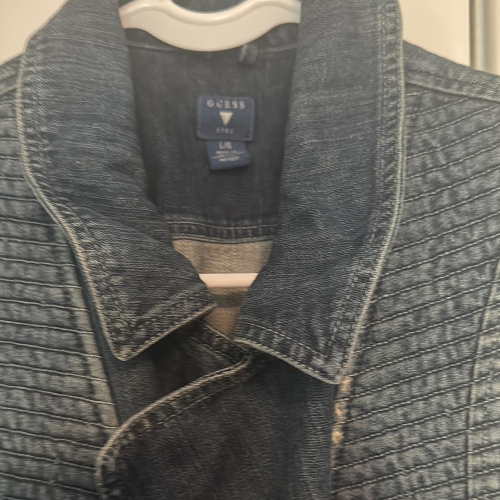 Guess Quilted Blue Denim Jacket